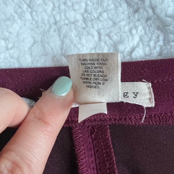 Retrology Size L Burgundy Faux Suede Long Skirt - Picture 5 of 5